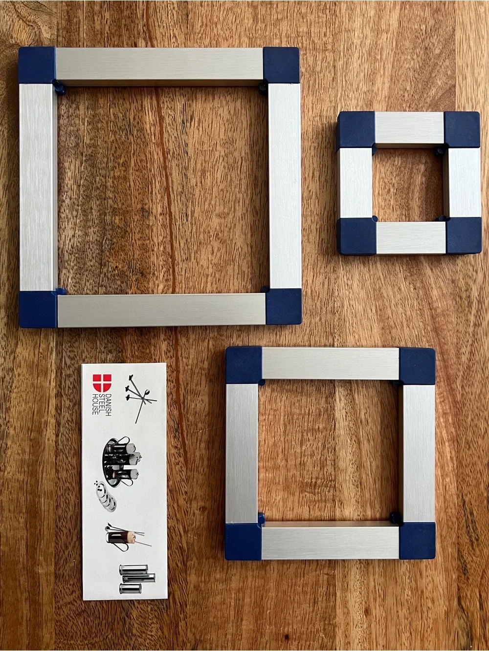 RARE Danish Steel House Square Coasters  Trivet by Jorgen Meldgaard Menu